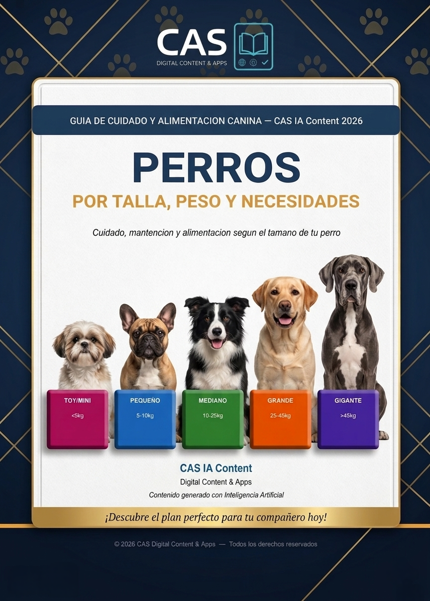 Portada del e-book Perros por Talla, Peso y Necesidades