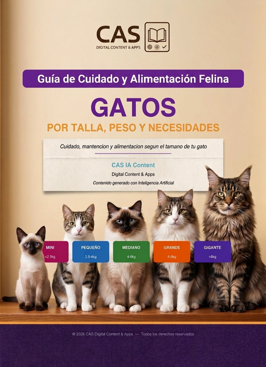 Portada del e-book Gatos por Talla, Peso y Necesidades